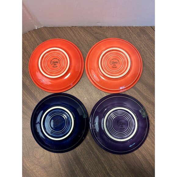 Fiestaware Cup & Saucer Set Multiple Colors Orange Blue Purple 8 Piece - Picture 4 of 12